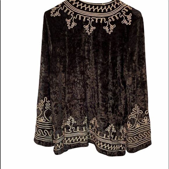 4SI3NNA Velvet Appliqué Black and Gold Jacket. - Picture 8 of 16